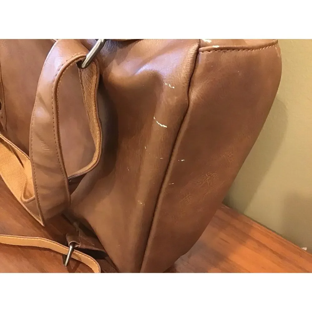 Vegan Leather Bag/Backpack With Adjustable Strap Laptop Compartment College